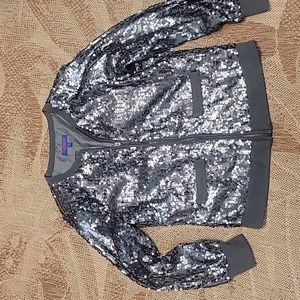 Twiggy London Silver Sequin Jacket